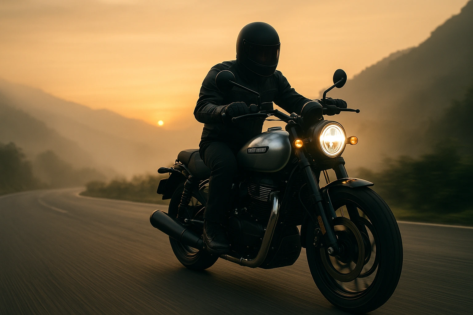 Harley Davidson X440 2025 on Indian highway with LED lights and TFT display