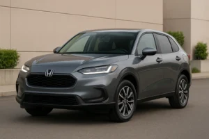 2025 Honda HR-V front angle view with updated LED design and modern USA-spec SUV styling.